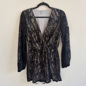 Charlotte Russe Black Lace Romper